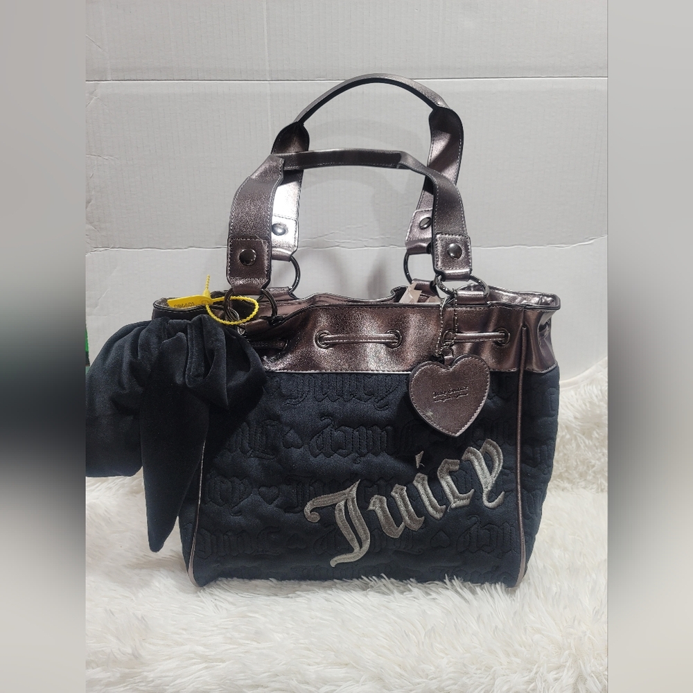 Juicy Couture Daydreamer 'Vintage Dreams' Tote Bag Liquorice/Gunmetal Scratched